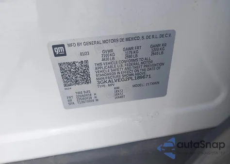 2023 GMC Terrain Awd Slt из США, поврежденный, VIN 3GKALVEG2PL189671